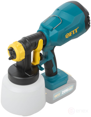 Распылитель Акк. 20 В; 1,8 / 2,5 мм; 1000 мл; 70 DIN/сек; 700 мл/мин; HVLP; коробка