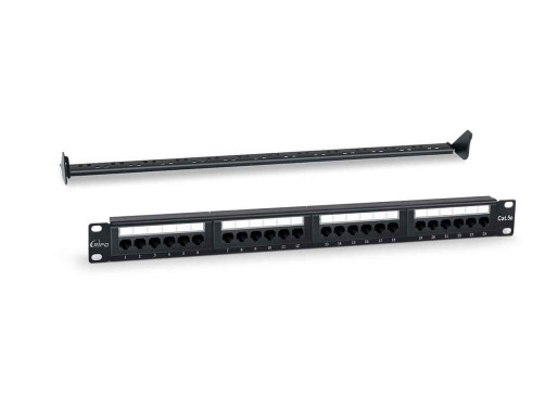 Ripo Patch Panel 19" (1U), 24 RJ-45 ports, Category 5e, Dual IDC, with rear cable organizer