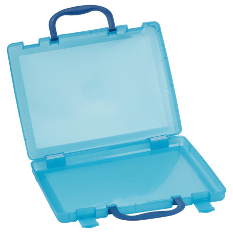 Briefcase 1 compartment STAMM, A4, 275*365*50mm, snap-on, tinted blue
