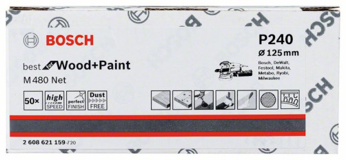 Шлифлист 125 mm, 240, 2608621159