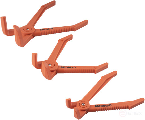 Зажимы для шлангов изогнутые 90° D 17-25-38мм с фиксатором (набор 3шт.) АвтоDело 30402