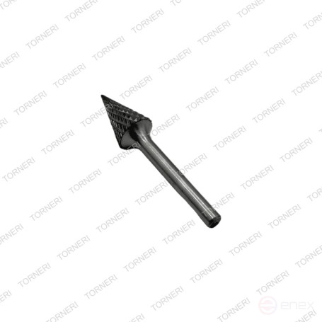 Борфреза твердосплавная тип M162506 (коническая с заостренным концом), 16.0 мм, хвостовик 6 мм, двойная насечка TORNERI Т018445