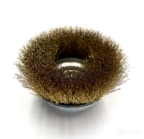 Щетка чашечная гофрированная, Д65 мм, посадка М10, латунная гофрированная проволока MES 0,30 мм