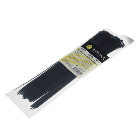 Хомут пластиковый ER-14370 черный 4.0x370мм универсальный (100шт) ЭВРИКА /1/300