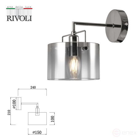 Wall Lamp Rivoli Bonnie 2078-401 Wall Lamp 1 x E14 40W Classic
