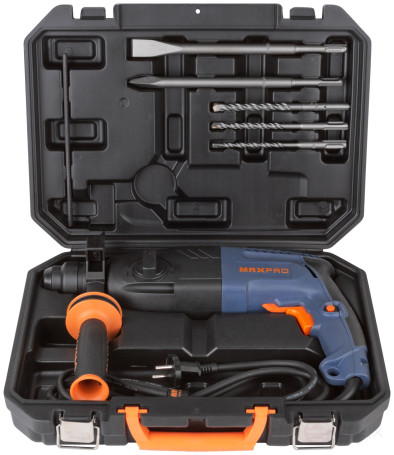 MAX-PRO Rotary hammer mounting 620 W; 0-1000 rpm; 2.5 J; 3 modes; L/W/M-30/24/13; 2.8 kg; SDS-PLUS; anti-vibration handle; rubber inserts; cut
