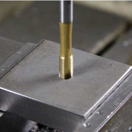 Machine tap HSS ground M 3x0.5 TiN for through holes