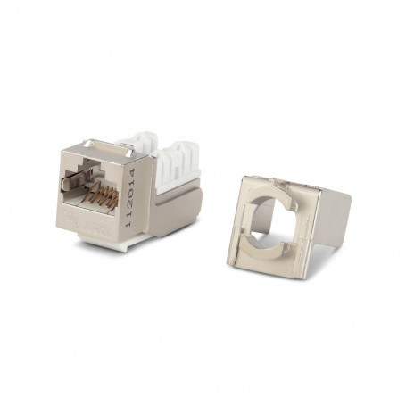 KJNE-8P8C-C6A-90-SH-F-WH Keystone Jack Insert RJ-45(8P8C), Category 6A, shielded, 110 IDC, sealing with NE-TOOL, white