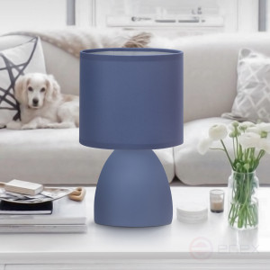 7047-503 Rivoli Nadine 7047-503 Table Lamp 1* E14 40W ceramic Blue with Lampshade