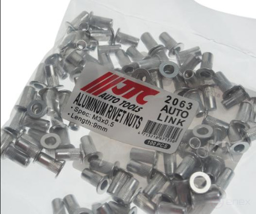 Заклепка резьбовая M3х0.5мм алюминиевая 100шт. JTC