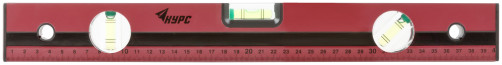 Optima level, 3 eyes, red body, milled working face, 400 mm scale
