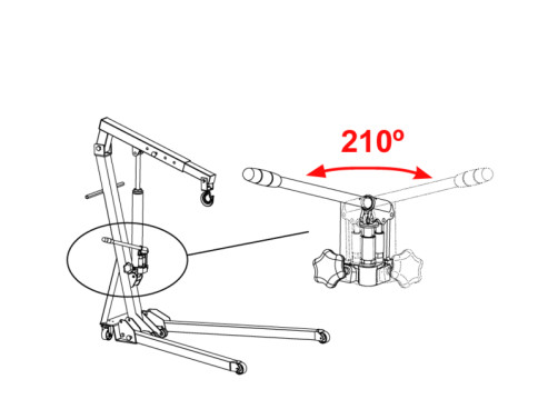 Hydraulic crane, 1 t., 88 mm.