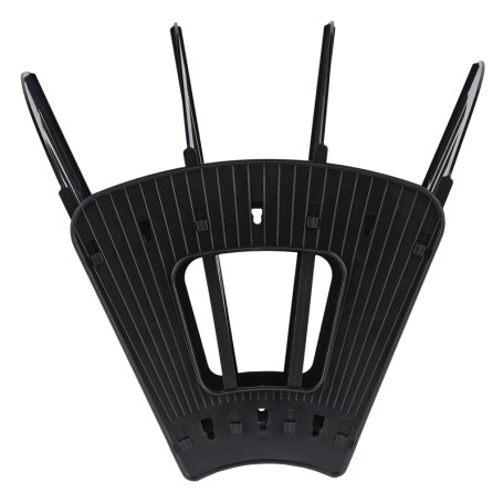 Лоток для бумаг веерный СТАММ "Эконом", 4-х секционный, черный