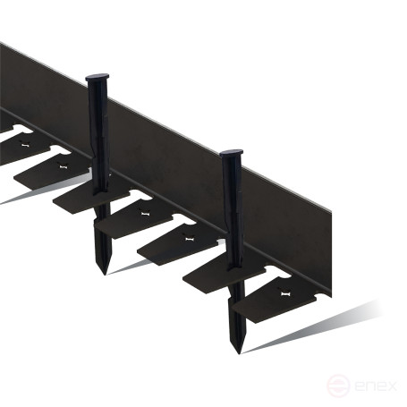 Plastic curb Staff 2000*100 mm Geoplastboard set of 10 pieces + 60 stakes, black