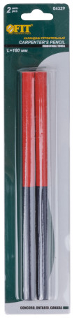 Construction pencils, 180 mm, 2 colored, 2 pcs. in a blister