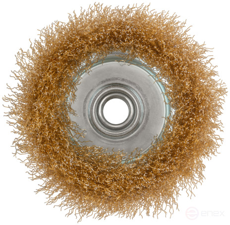 Щетка для УШМ, М14, тип "Чашка", латун. витая проволока 0,3 мм, 100 мм, блистер, CUTOP Profi