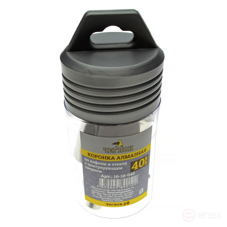 Коронка алмазная по кафелю и стеклу 40 мм с ц/с, Чеглок (5/60)