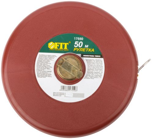 Tape measure, fiberglass tape, red plastic case 50 m