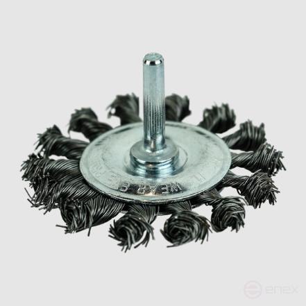 Кордщётка дисковая (витая оцинкованная сталь 0.5 мм, диаметр 75 мм, хвостовик 6 мм) BERGER BG1734