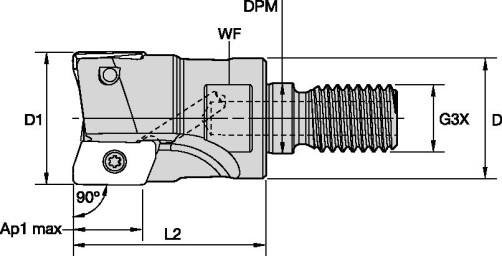 Milling cutter 32A03R040M16SED14