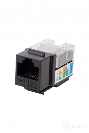 WRline WR-KJ-RJ45-C5E-90-SW-BK Keystone Jack Insert RJ-45, 90 degrees, Category 5e, unshielded, Type 110 seal, color black