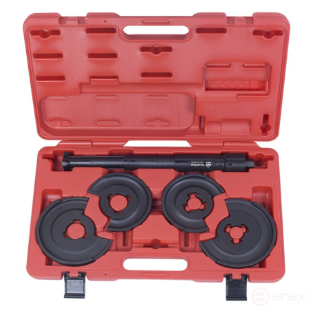 Стяжка амортизаторных пружин, центральная, кованая, дисковые держатели, кейс, 5 предметов МАСТАК 100-01005C