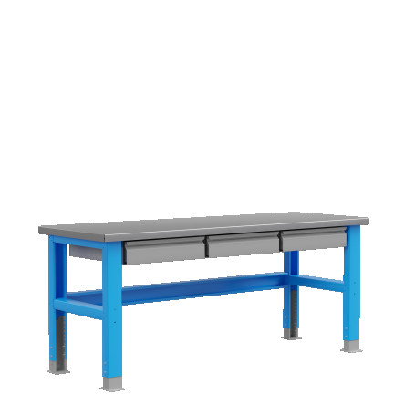 Industrial metal table 2000 mm. PLC (RAL5015 and RAL7037) 115003