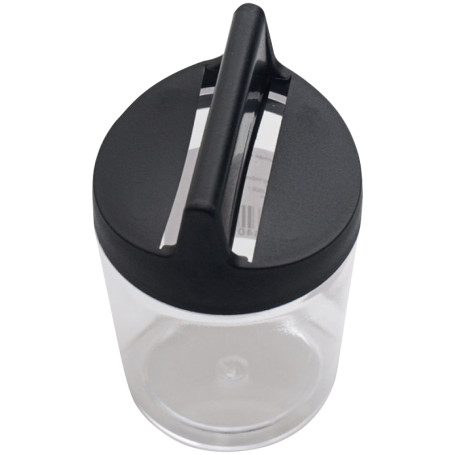 Скрепочница магнитная СТАММ, без скрепок, прозрачная-черная