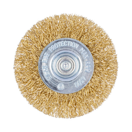 Brush 843 disc., corrugated BRASS for drills xb 6 mm D50 mm BS 0.3 pack. 1/50/150