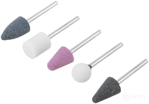 Шарошки абразивные по металлу, 5 шт., штифт 3 мм ( малые )