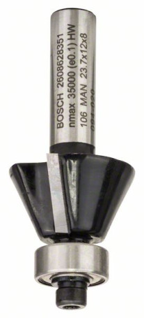 Milling cutters for chamfering/sampling flush 8 mm, D1 23.7 mm, B 5.5 mm, L 12 mm, G 54 mm, 25°