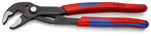 KNIPEX COBRA® клещи переставные с фиксатором, 50 мм (2"), под ключ 46 мм, L-250 мм, серые, 2-к ручки