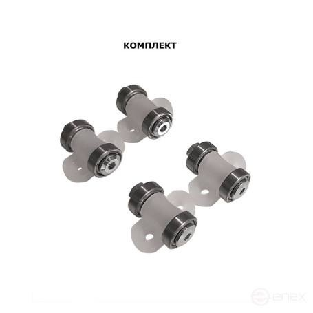 Double bearing support rollers (4 pcs) for linear movement, height 19.5 mm