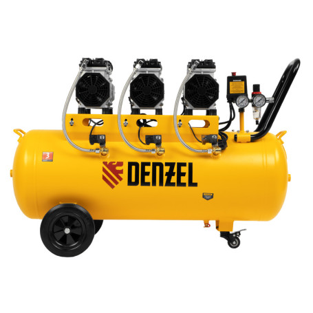 Oil-free compressor, low noise DLS 1800/100,1800 W, 3x600, 100 L, 345 l/min// Denzel