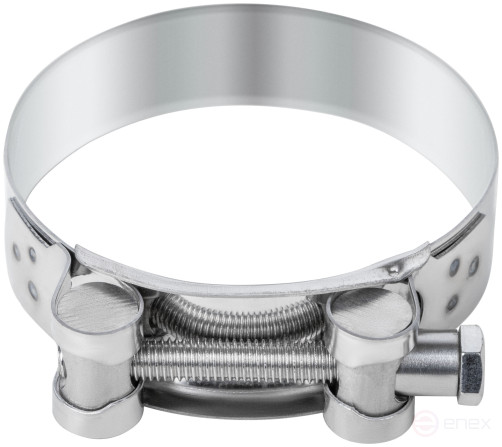 The clamp is a crimping power hinge, stainless steel.steel 80-85 mm