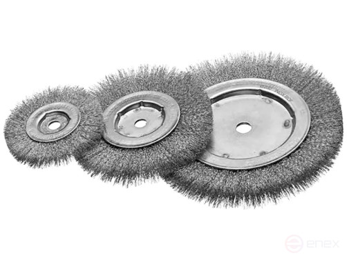 Щетка цилиндрическая гофрированная, Д250 мм, ширина 16 мм, нержавеющая гофрированная проволока ROF 0,20 мм