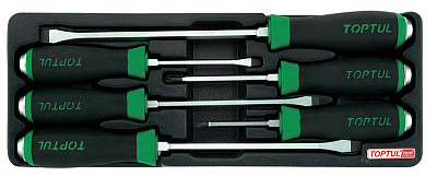 Набор отверток ударных крест и шлиц 6 пр., в ложементе TOPTUL GAAT0601