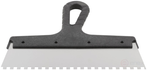 Шпатель фасадный нержавеющий зубчатый 250 мм / зуб 6 мм