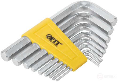 Ключи шестигранные, CrV сталь, 9 шт., 2-12 мм, в пластиковом держателе