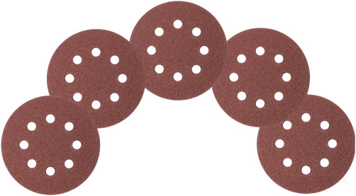 Круги шлифовальные с отверстиями (липучка), алюминий-оксидные, 125 мм, 5 шт. Р 36