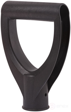 The handle for the shovels is plastic, the landing diameter is 38 mm