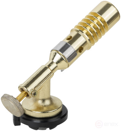 Gas burner for collet cylinder, metal housing, manualignition, brass valve, 20 mm nozzle