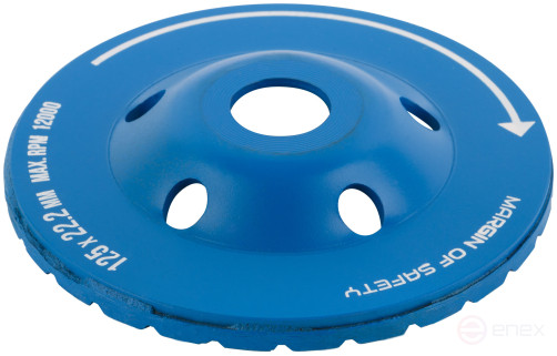 Диск алмазный шлифовальный, посадочный диаметр 22,2 мм,"Турбо" узкие сегменты 125 мм