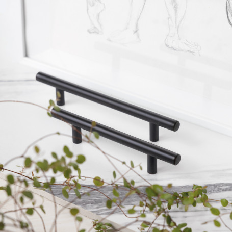 Metal rail handle 128/178 steel matt black AKS