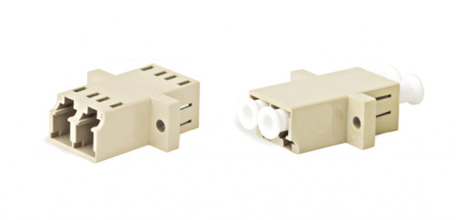 FA-P11Z-DLC/DLC-N/WH-BG Optical adapter LC-LC, MM, duplex, plastic housing, beige, white caps