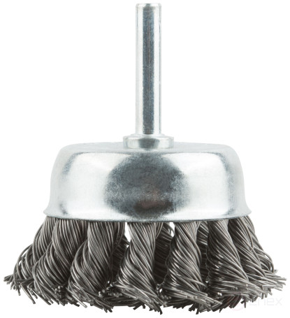 Bowl type, with pin, 65 mm twisted steel wire