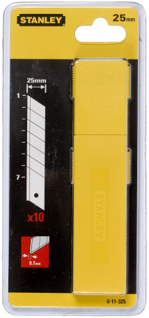 Лезвие STANLEY 0-11-325, шириной 25 мм, с отламывающимися сегментами 10 шт.