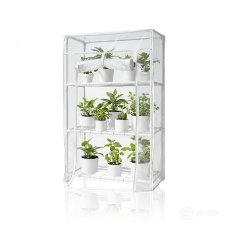 Greenhouse greenhouse on the windowsill Geoplastboard 46x24x75 cm 3 shelves color white