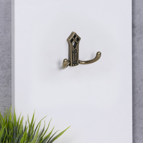 Hook metal two-horn metal PALAZZO antique brass AKS