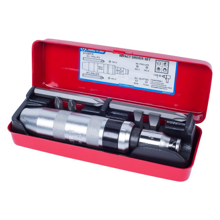 Impact screwdriver with accessories 5/16", 8 pieces KING TONY 4108FR